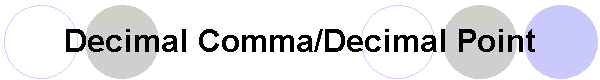 Decimal Comma/Decimal Point